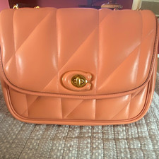 Coach Pillow Madison Shoulder Bag Gold Chain Strap Turn Lock Flap Purse picture
