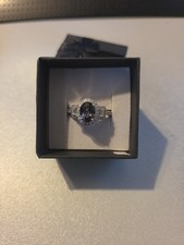 D'Joy Platinum Spinel Moissanite Shadow Empress Ring In Rhodium Over Sterling... picture