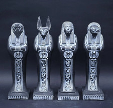 Authentic Ancient Egyptian Antiquities Black Sons of Horus Statues Egyptian BC picture