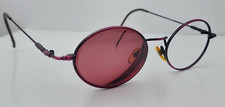Vintage Edon Von Furstenberg Eve 11 Purple Oval Metal Sunglasses FRAMES ONLY picture