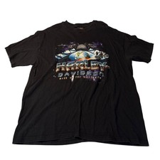 VTG Harley Davidson T Shirt Black Mark Of The Millennium Biker Distressed XL Men picture