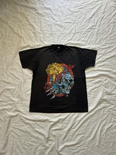 Vintage 80s 3d emblem style tee “that’s all folks” skull mushroom cloud qfx picture