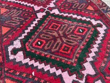 2x9 ANTIQUE HERIZ RUNNER RUG handmade VINTAGE narrow old real red geometric 2x10 picture