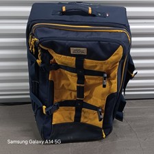 TOMMY HILFIGER Vintage Rolling Suitcase Navy Yellow Traditional American Luggage picture
