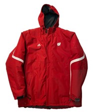 Wisconsin Badgers Jacket Mens 2XL Adidas Clima Proof Winter Parka Insulated Team picture