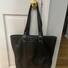 Vintage Coach Leather Top Zip Double Strap Tote Purse Bag Handbag No. A05S-6491 picture