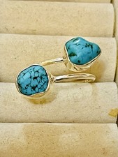 VTG Southwest 925 Sterling Silver Spider Turquoise Ring Size 8.25-8.5 picture