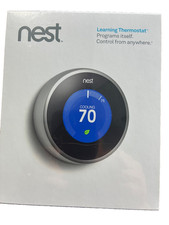 Nest T200577 Learning Thermostat (2nd Generation)  Stainless Steel New Sealed picture