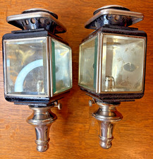 PR. Antique 19thC Horse drawn carriage lanterns.Stamped C.Cowles&Co.New Haven CT picture