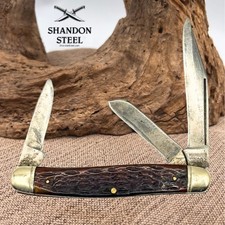 Kutmaster Utica N.Y. USA 3 Blade Stockman Vintage Folding Pocket Knife (198) picture