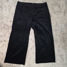 Maeve by Anthropologie The Colette  Black Corduroy Wide Leg Pants Size 24w picture