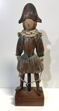 Vintage Sarreid Ltd Italian Folk Art Court Jester Carved Wood Figure picture