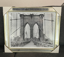Trowbridge Gallery Black and White Brooklyn Bridge Framed Print picture