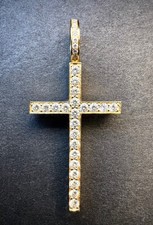 Jacoje Flooded Diamond Boss Cross 14K Yellow Gold 0.70 CTW Standard 6.9g picture