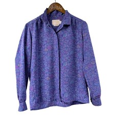 Pendleton Purple Printed Shirt Long Sleeve Polyester VTG Country Sophisticates 8 picture