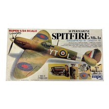 MPC Supermarine Spitfire Mk.1a 1/24 Scale Model Kit 2-3504 Started Vintage picture