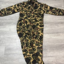 Vintage Duck Camo Quilted Insulated Coveralls Youth Size XL picture