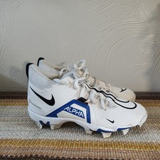 Nike Alpha Menace 3 Shark Football Cleats White Blue youth 4.5 picture