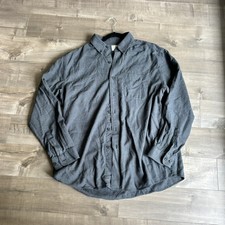 L.L. Bean Wicked Good Flannel Shirt Charcoal Houndstooth Men's L Regular 298276 picture