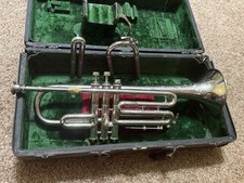 Vintage Concertone Silver Plated Trumpet Circa 1917 With Case picture
