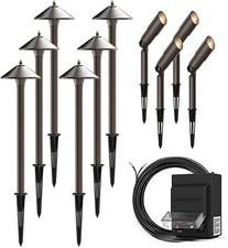 GOODSMANN Landscape Lighting Kit Low Voltage Transformer and 10-Piece Spot Light picture