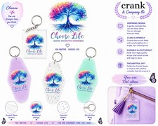 Choose Life Tree Suicide Prevention Awareness Keychain -A-D picture
