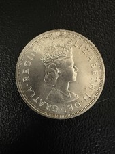 1959 Bermuda .500 Fine Silver 1 Crown Coin - 28.28g Grams - 350th Anniversary picture