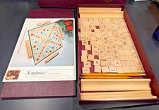Vintage 1971 Selchow & Righter Deluxe Scrabble Wooden Tile Game Complete USA picture