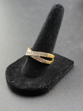 Round Cut Simulated Diamond Stunning Criss Cross Band Ring 14K Rose Gold Plated picture