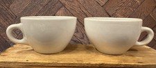 Pair Vtg 1940s Carr China Co Grafton W VA Restaurant Ware Coffee Mug Cup White picture