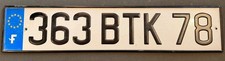 Vintage French License Plate 363 BTK 78, Yvelines, France, Embossed Aluminum Car picture
