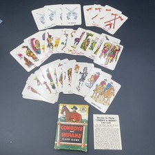 Vintage 1949 Ed-U-Cards Cowboys and Indians Card Game Complete With Box & Rules picture