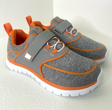 Anodyne No. 45 Women's Hook & Loop Low Top Athletic Sneakers Gray/Orange 6.5 picture
