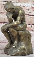 Auguste Rodin THE THINKER Statue Sculpture Figure with Bronze Patina Sale Deco picture