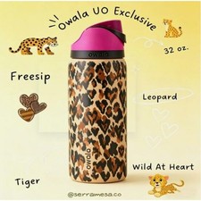 New Owala Wild at Heart 32oz FreeSip Water Bottle Limited Edition Leopard Print picture