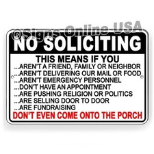 No Soliciting Do Not Disturb Do Not Knock No Trespassing Go Away Sign Or Decal picture