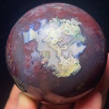 Rare 285G Natural Beautiful Moss Agate Sphere Healing Agate Madagascar L8263 picture