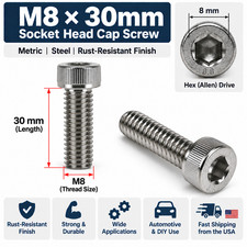 M8 x 30mm Socket Head Cap Screw Allen Hex Bolt,Rust Proof picture
