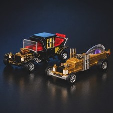 The Munsters Koach & Drag-U-La 1:64 Diecast Car Set Gold Black TV Collectible picture