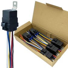 irhapsody 5 Pack 40/30 AMP 12V DC Waterproof Relay Kit with Heavy-Duty Pigtai... picture