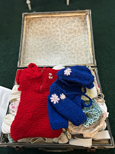 Vintage 1960s infant and baby doll clothing with trunk - total of 40 pieces picture