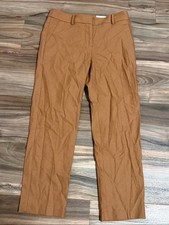 Loft Riviera Slim Linen Blend Ankle Pants Womens Sz. 0P Tan Career Casual NWT picture