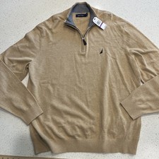 Nautica Mens Size XXL Light Beige Navtech 1/4 Zip Pullover NWT picture