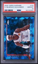 2025-26 Topps Chrome Sapphire Shai Gilgeous-Alexander #141 PSA 10 picture