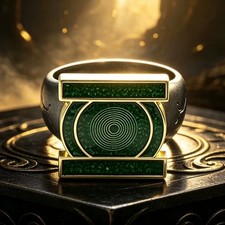 Green Lantern Ring Metal Corps Cosplay Prop DC Costume Collectible Accessory picture