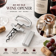 Two-Prong Cork Puller Remover Ah-So Old Wine Opener Multifunction Beer Corkscrew picture