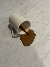 Fake Faux Coffee Spill Ceramic Mug for Gag, Display picture