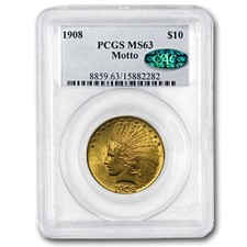 1908 $10 Indian Gold Eagle w/Motto MS-63 PCGS (CAC) picture