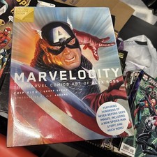 MARVELOCITY The Marvel Comics Art of Alex Ross Capt America Spiderman H/C w/ DJ picture