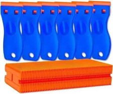Plastic Razor Blade Scraper Tool, 6 Pcs Razor Scraper with 60 Pcs Plastic Blades picture